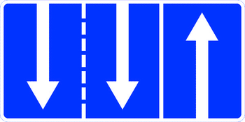 5.15.7 направление движения по полосам (700 x 1400) - Дорожные знаки - Знаки особых предписаний - vektorb.ru